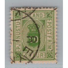 ISLANDIA SERVICIO OFICIAL ESTAMPILLA USADA Yv 8 HERMOSA 35 EUROS